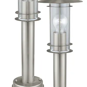 2 PACK IP44 Outdoor Bollard Light Stainless Steel 500mm 60W E27 Driveway Post