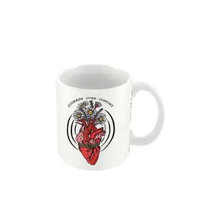 Letter Shoppe Courage Over Comfort Mug White/Red (12cm x 8.3cm x 10.5cm)