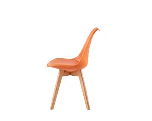 Single Dining Chair with Solid Wooden Legs and Seat Cushion Pad - Eva by MCC