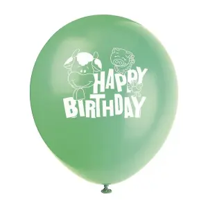 Unique Party Latex Farm Birthday Balloons (Pack of 8) Green (One Size)