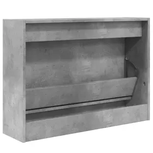 Shoe Cabinet Concrete Grey 80x21x57 cm Engineered Wood