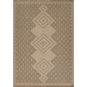 ORANOS Machine Washable Jute Boho Area Rug 198 x 275 cm