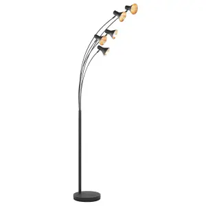 5 Light Floor Lamp Black BARAGA