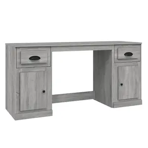 Berkfield Desk with Cabinet Grey Sonoma Engineered Wood