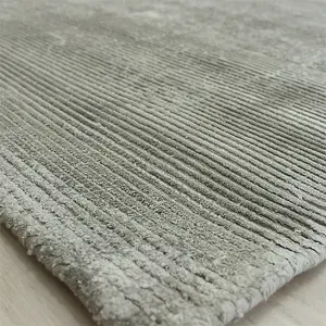 Plain Grey Modern Handmade Rug For Dining Room Bedroom & Living Room-100cm X 150cm