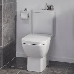 Cooke & Lewis Santoro White Close-coupled Toilet & full pedestal basin