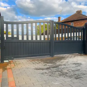 Aluminium Double Swing Gate 3250x1800mm Grey