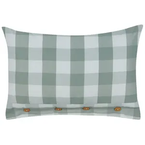 Set of 2 Cushions TAMNINE 40 x 60 cm Checked Mint Green