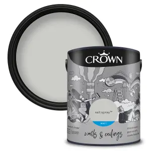 Crown Walls & Ceilings Matt Emulsion Paint Salt Spray - 5L