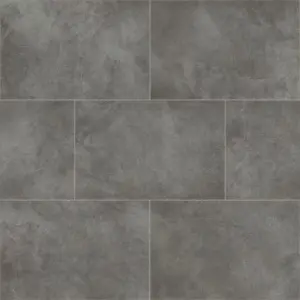 Grey Tile Effect Flooring, Contract Commercial Heavy-Duty Vinyl Flooring with 3.0mm Thickness-12m(39'4") X 3m(9'9")-36m²