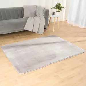 Rugs for Living Room Soft Plush Mat Large Carpet, Silver - 120 x 170cm