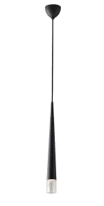 Luminosa Lancelot Slim Round Ceiling Pendant, Glass, Black, GU10