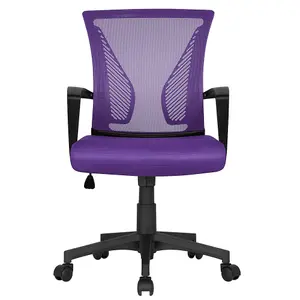 Yaheetech Mid-back Mesh Office Chair Computer Chair - Purple