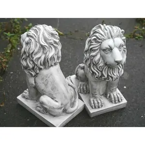 Haigler Lion Animals Plastic Garden Statue (Set of 2)