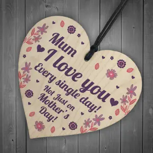 Special Mothers Day Gift Wood Heart Floral Gift For Mum From Daughter Son Keepsake