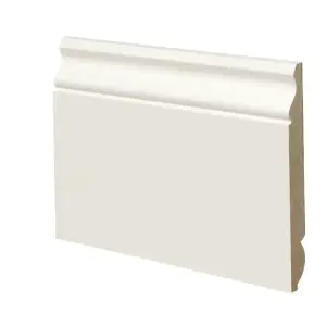 PACK OF 10 (Total 10 Units)  - Dual Purpose Torus & Ogee Primed MDF Skirting- 18mm x 169mm - 3660mm Length