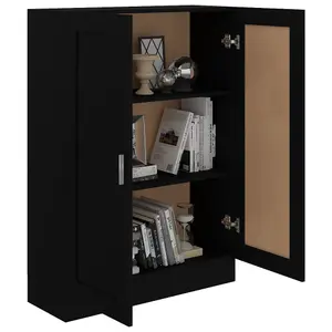 Berkfield Book Cabinet Black 82.5x30.5x115 cm Engineered Wood