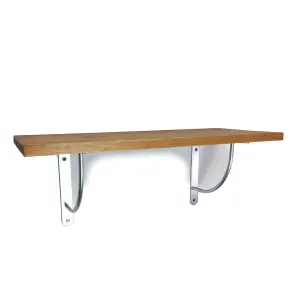 Solid Pine Rustical Shelf Medium Oak with LUK05 Bracket 25x80cm