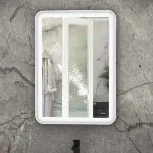 RAK Picture Soft 500x700 Chrome Square with Touch Sensor Illuminated Mirror IP44