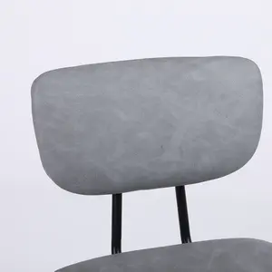 Upholstered Counter Stool with Metal Frame (Set of 2) Grey