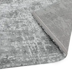 Abstract Silver Modern Easy to Clean Abstract Rug For Dining Room Bedroom And Living Room-80cm X 150cm