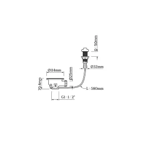 Flomasta Silver Polypropylene (PP) & stainless steel Waste (Dia)90mm