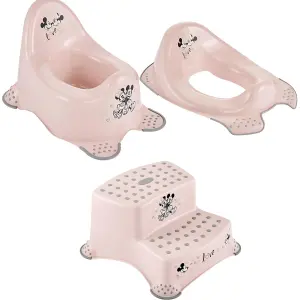 Keeeper Minnie And Mickey Mouse Baby Potty, Toilet Seat & Double Step Stool Set