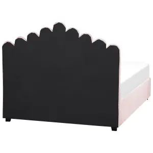 Velvet EU Double Size Ottoman Bed Pink VINCENNES