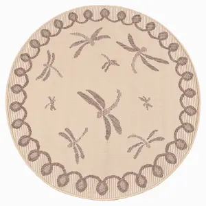 Beige Outdoor Rug, Animal Bordered Stain-Resistant Rug For Patio Decks Garden, 15mm Modern Outdoor Rug-80cm X 150cm