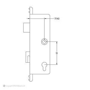 Fullex Old Style Type A 37/40mm BS Centre Lockcase - 37/40mm Backset - 107940