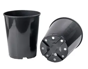 Deep Rose Pots Quality Plastic Plant Pot Tall Black Strong Flower  7 Litres x 100 Pots