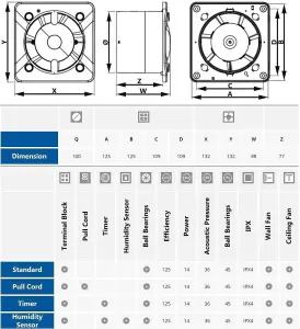 Awenta 100mm Pull Cord Extractor Fan Shiny Red  Glass Front Panel ESCUDO Wall Ceiling Ventilation