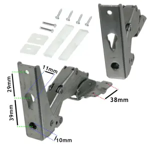 SPARES2GO Integrated Hinges compatible with Whirlpool Bauknecht Ignis Fridge Freezer Door Hinge 3905 3362 3363 5.0 41,5