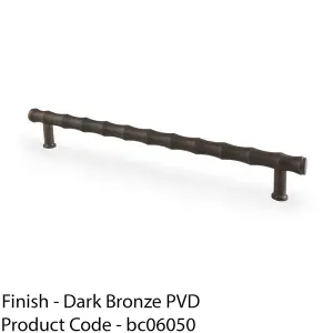 Bamboo T Bar Pull Handle - Dark Bronze 224mm Centres SOLID BRASS Drawer Door