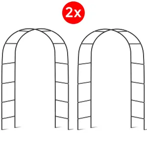 2x Garden Arch 2.4M Plant Climbing Trellis Metal Archway Arbour Frame Tubular