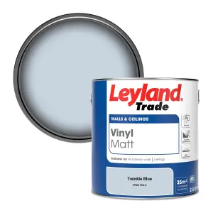 Leyland Trade Vinyl Matt Walls & Ceilings Emulsion Paint Twinkle Blue (PPG1165-2) 2.5L