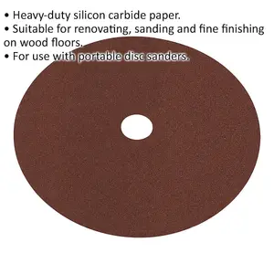 25 Pack of 175mm Fibre Backed Sanding Discs - 60 Grit Aluminium Oxide for Wood Finishing