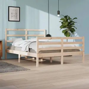 Berkfield Bed Frame Solid Wood Pine 160x200 cm