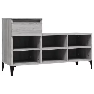 Berkfield Shoe Cabinet Grey Sonoma 102x36x60 cm Engineered Wood