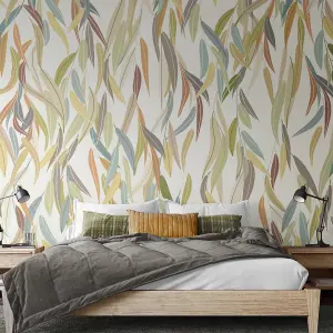 Origin Murals Willow Leaves - Natural Stone Matt Smooth Paste the Wall Mural 300cm wide x 240cm high