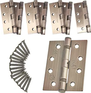 EAI - 4" Door Hinges & Screws G11 FD30/60 - 102x76x2.7mm Square - Florentine Bronze Pack of 4 Pairs