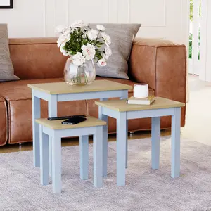 Analynn 3 Piece Nest of Tables Grey / Oak