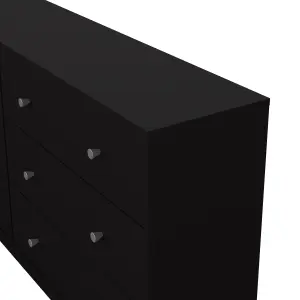 6 Drawer Chest (3+3) in Black May