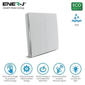 ENER-J Wireless Kinetic 1 Gang Switch Eco Series (Silver body)