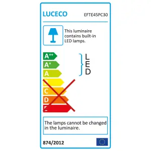 Luceco Eco Silver Chrome effect Fixed LED Fire-rated Warm white Downlight 5W IP65, Pack of 6