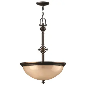 Elstead Mayflower 3 Light Ceiling Pendant Bronze, E27