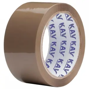 KAV Strong Adhesive Brown Packaging Tape - 48MM x 66M Rolls for Secure Box Sealing, Parcel Tape with Improved Formula (12)