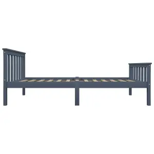 Berkfield Bed Frame Grey Solid Pinewood 100x200 cm