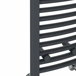 Rinse Curved Bathroom Heated Towel Rail Ladder Radiator Anthracite 1800x300mm