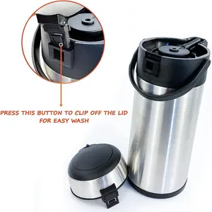 Mantraraj 5l Pump Action Airpot Coffee Flask Double-walled Vacuum Insulated Jug Carafe Hot Cold